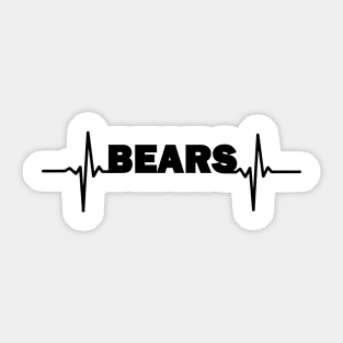 bears heartbeat black Sticker